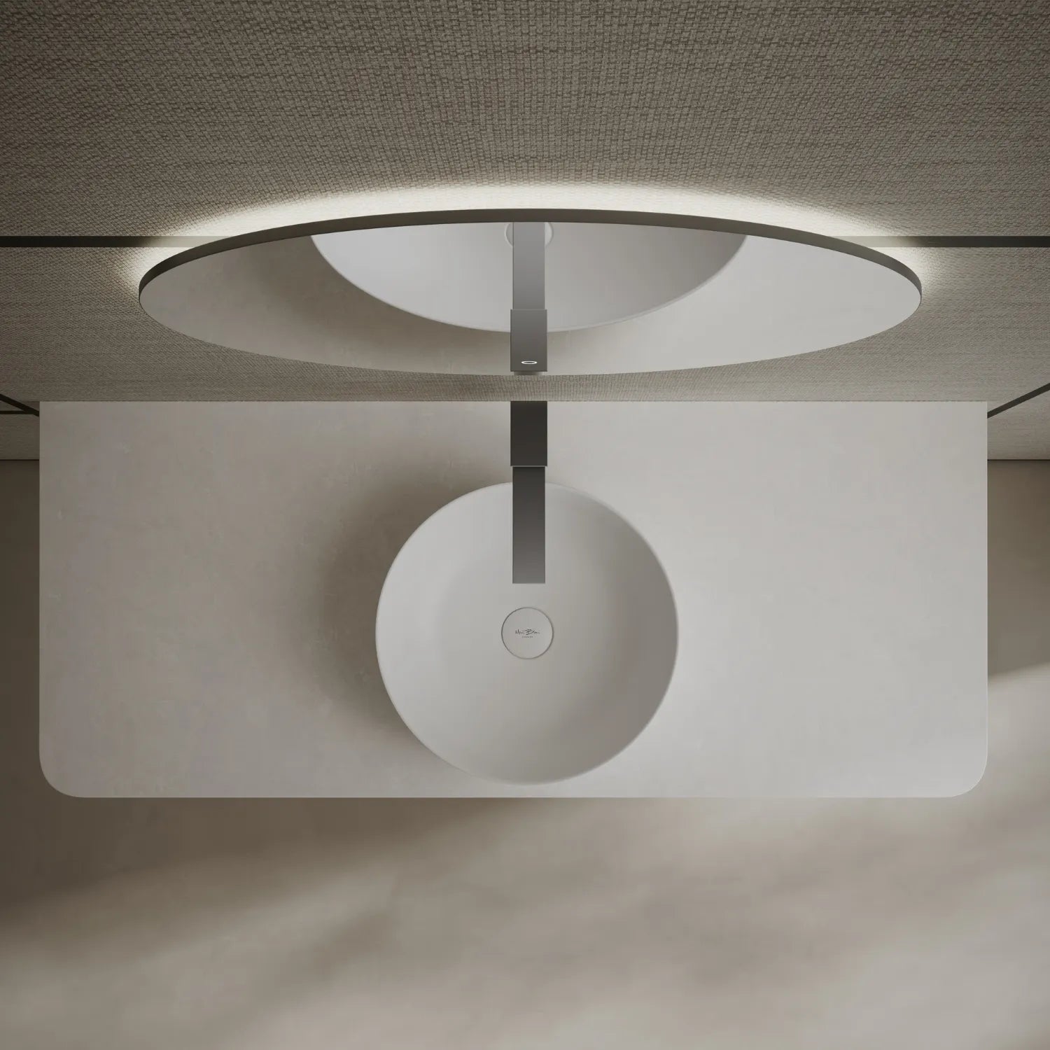 MonBlari TW-A105 White Solid Surface Countertop Basin 400mm