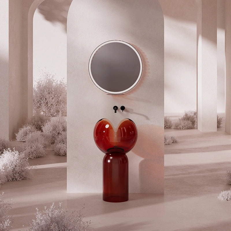 MonBlari FLOWER Series bud shape pedestal bathroom basin