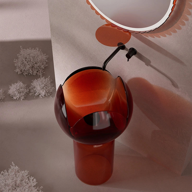 MonBlari FLOWER Series flower-inspired freestanding pedestal sink