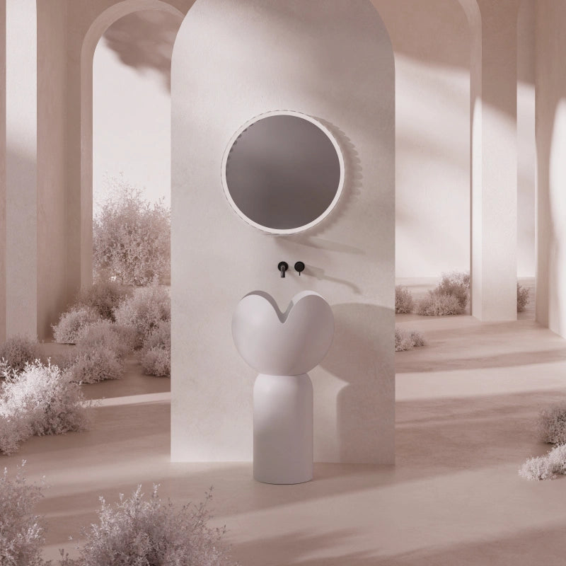 MonBlari FLOWER Series flower-inspired pedestal bathroom basin
