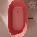 MonBlari FLOWER Series pink freestanding deep soaking bathtub