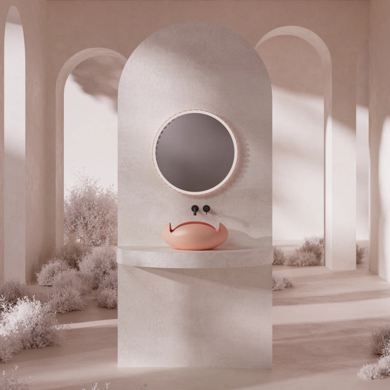 MonBlari FLOWER Series pink petal shape vessel bathroom sink
