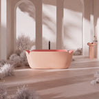 MonBlari FLOWER Series pink sculptural freestanding soaking tub