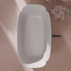 MonBlari FLOWER Series white freestanding soaking bathtub