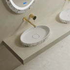 MonBlari XS Series modern oval vessel sink with vertical fluting