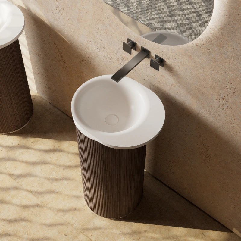 MonBlari FOREST Series modern pedestal bathroom sink