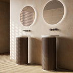 MonBlari FOREST Series modern pedestal wash basin with fluted design