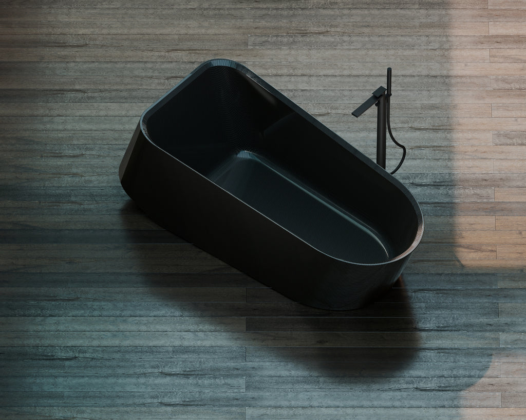 VELA Series forged carbon fiber freestanding bathtub with yacht inspired design