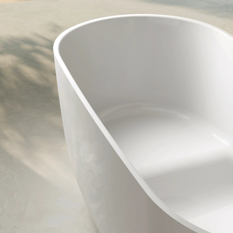 Premium Mitsubishi virgin acrylic single slipper bathtub with smooth glossy white finish