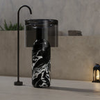 MonBlari HALO Series BvIgari black sculptural pedestal bathroom sink