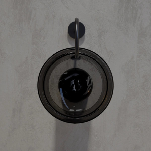 HALO Series luxury black pedestal sink for modern bathroom