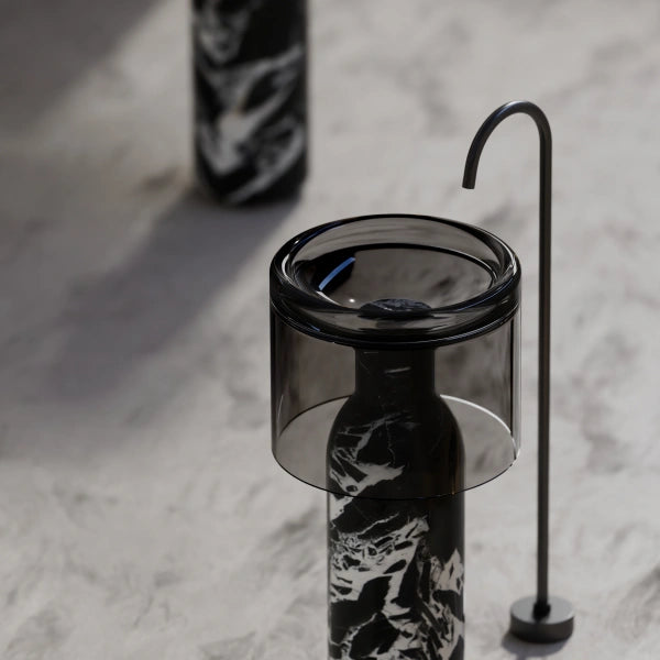BvIgari black statement pedestal sink for luxury powder room