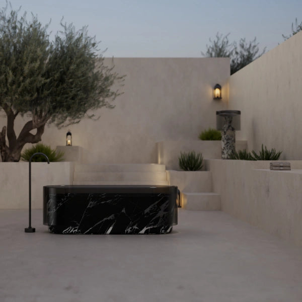 HALO Series BvIgari Black Marble freestanding soaking tub
