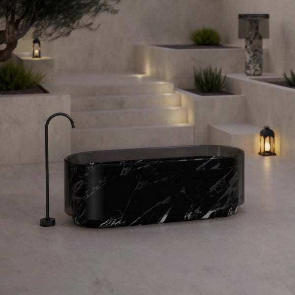 MonBlari BvIgari Black Marble luxury freestanding bathtub
