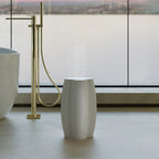 Luxury solid surface shower stool for walk-in shower and contemporary bathroom by MonBlari