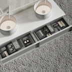 MonBlari LINGLONG Series contemporary bathroom vanity cabinet with solid surface top
