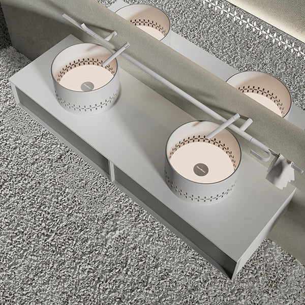 MonBlari LINGLONG Series modern bathroom vanity with solid surface countertop