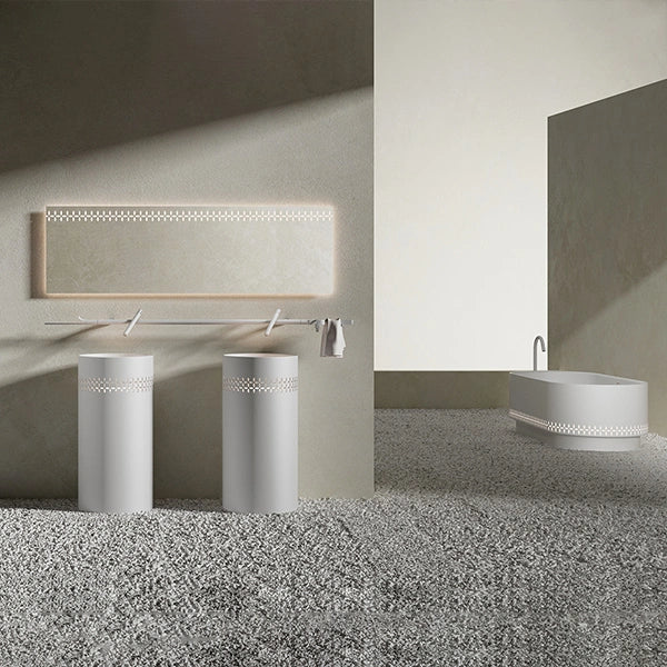 MonBlari LINGLONG Series pedestal bathroom basin
