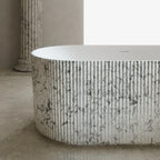 MonBlari XS Series modern freestanding bathtub with vertical fluting