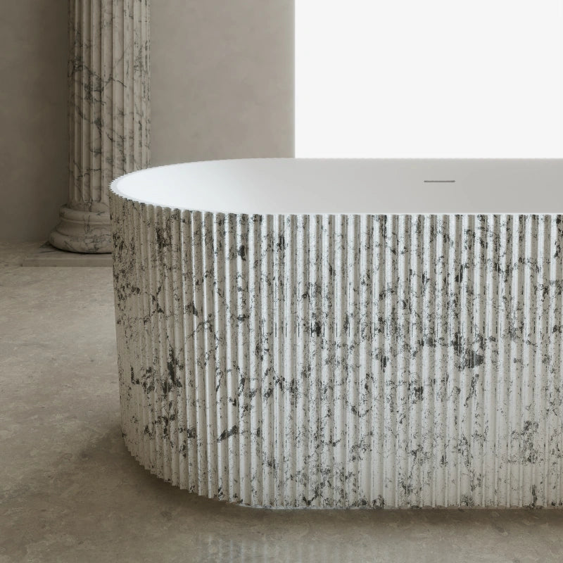 MonBlari XS Series modern freestanding bathtub with vertical fluting