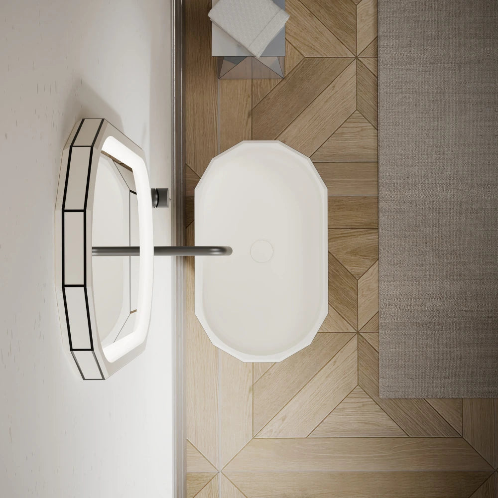 MonBlari BERYL series pedestal basin with black rim