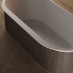 Modern freestanding bathtub designed for deep soaking and relaxation