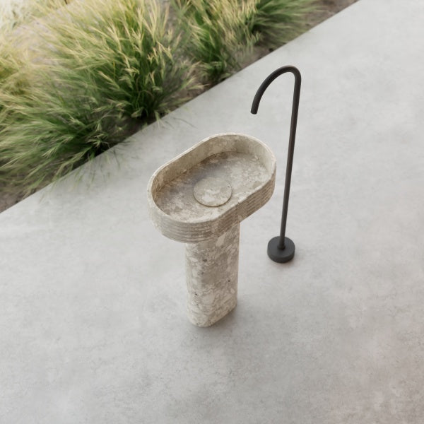 MonBlari strata series montage marble pedestal basin