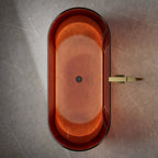 Luxury transparent resin fluted freestanding bathtub for contemporary bathroom