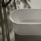 Luxury glossy white freestanding bathtub made from acrylic