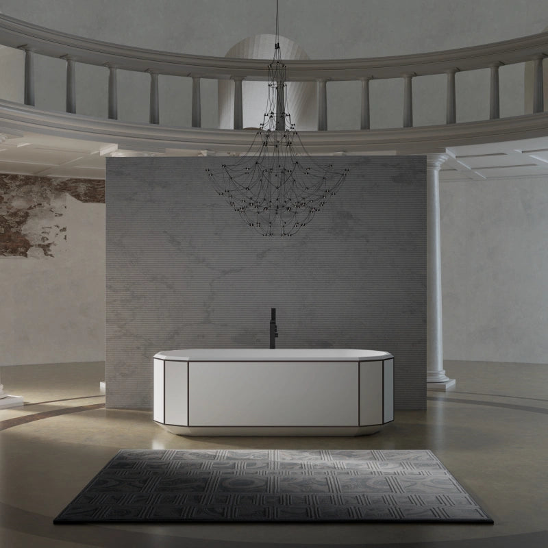 BERYL Series freestanding bathtub with black rim Main image