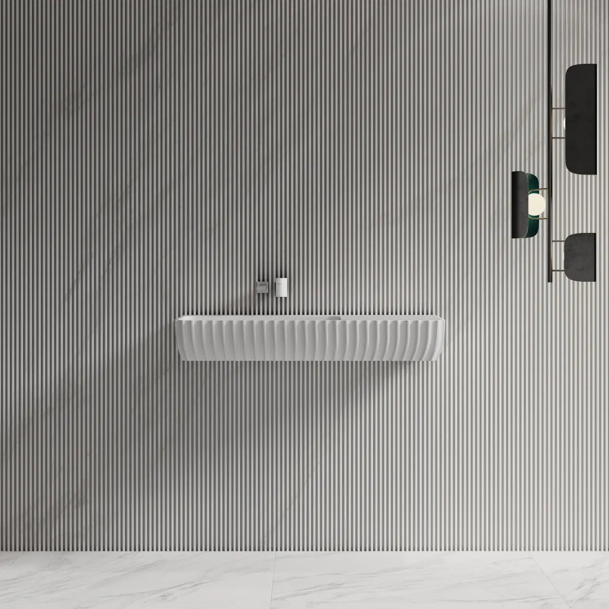 Premium wall-mount basin bathroom fixture designed for comfort, symmetry, and everyday convenience