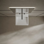 Modern white rectangular wash basin ideal for hotel and commercial bathroom projects