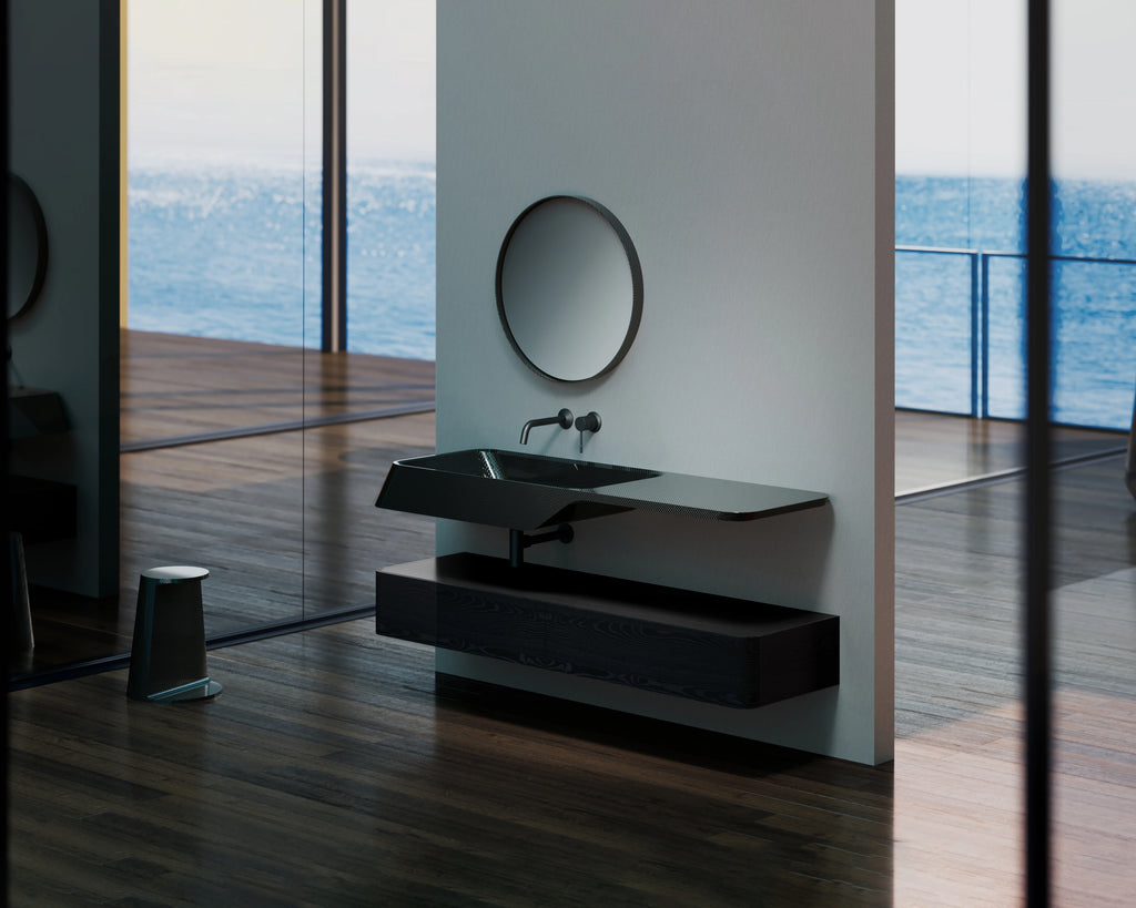 Monblari VELA Series modern carbon fiber vanity cabinet and mirror