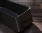 Monblari VELA Series streamlined black freestanding bathtub with contemporary design