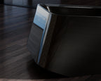 Monblari VELA Series streamlined black freestanding bathtub with contemporary design