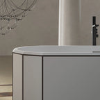 Modern black rim freestanding bath for contemporary bathroom design
