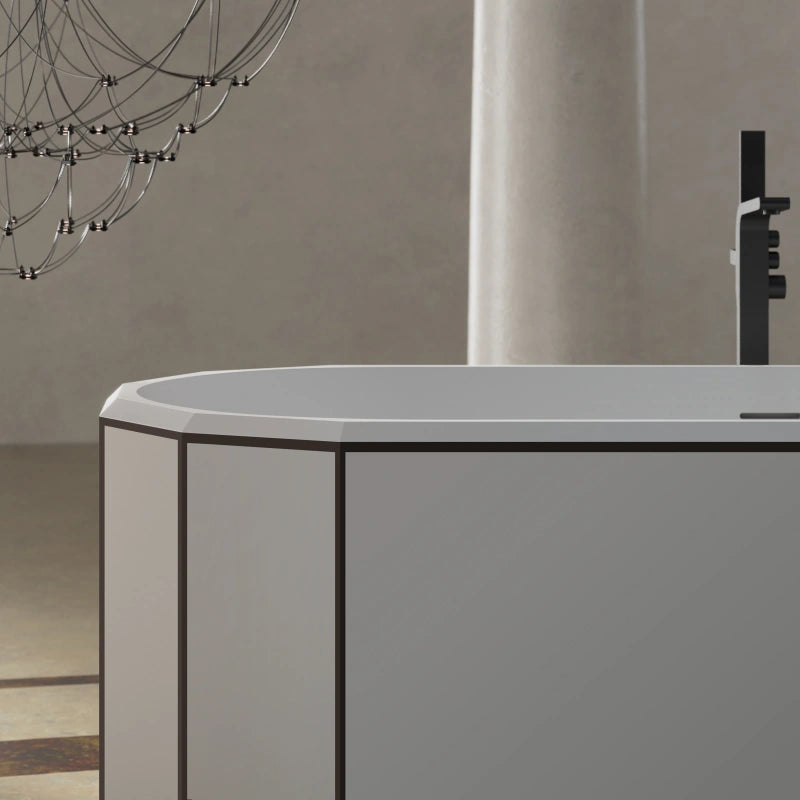 Modern black rim freestanding bath for contemporary bathroom design
