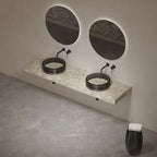Modern marble wash basin with transparent acrylic accent
