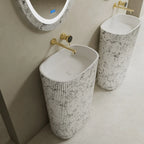 MonBlari XS Series textured solid surface pedestal basin
