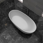 Modern solid surface bath for contemporary bathroom design in matte white
