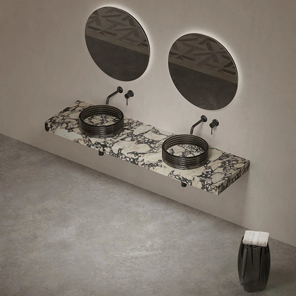 MonBlari STRATA Series modern marble vanity sink with acrylic
