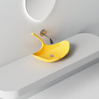 MonBlari GINKNOVA Series Vessel Basin Diagonal Top View Panorama-Ginkgo Yello