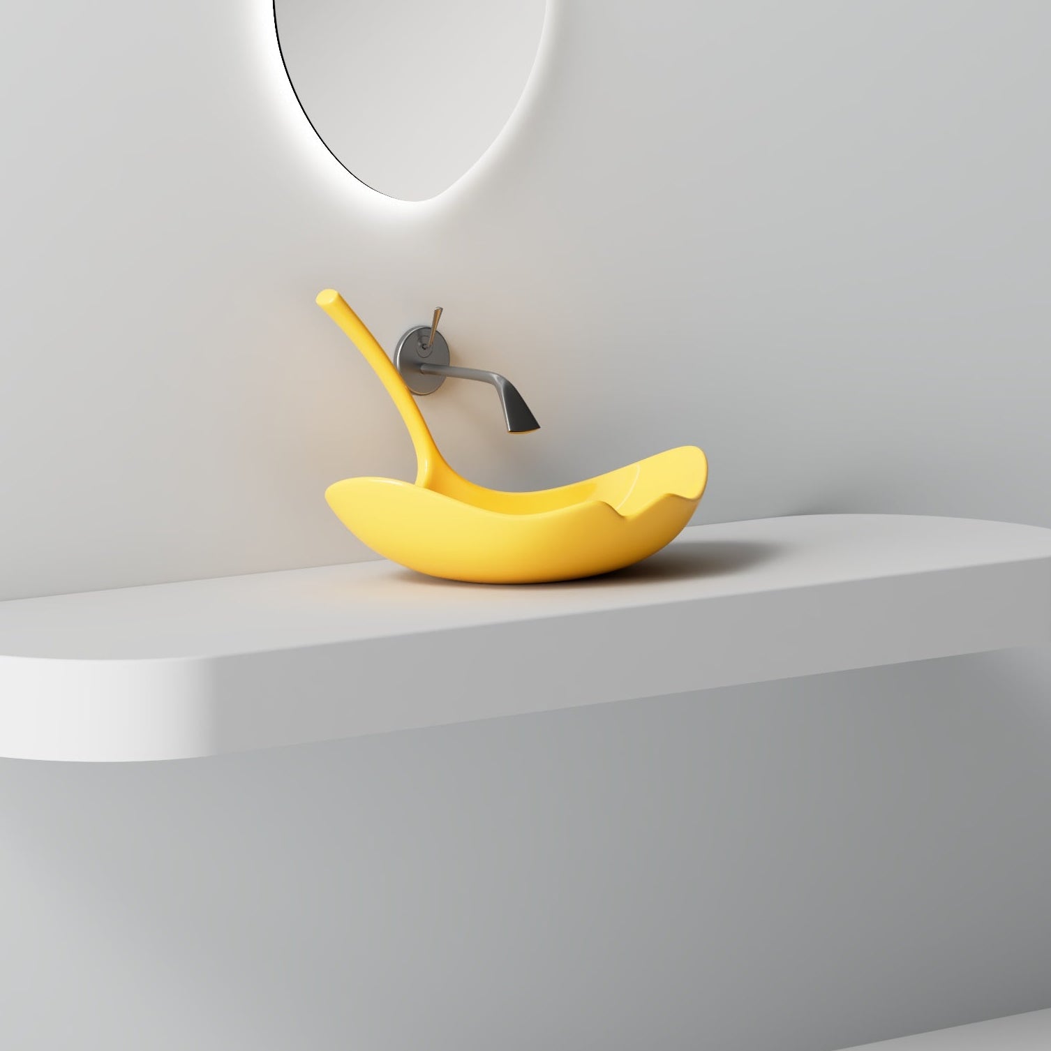 MonBlari GINKNOVA Series Vessel Basin Side View Panorama-Ginkgo Yello