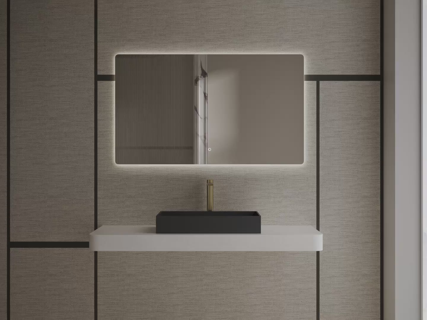MonBlari TW-A160 Black Solid Surface Countertop Basin 600mm