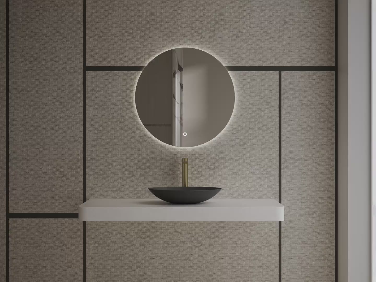 MonBlari XA-A73 Black Solid Surface Countertop Basin 500mm