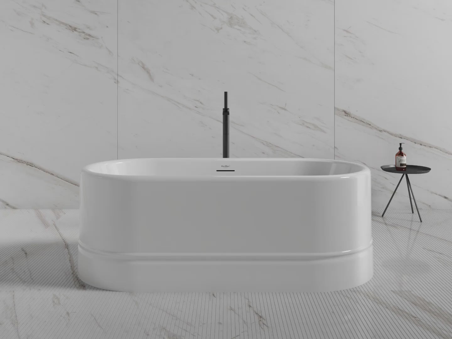 MonBlari TW-7780 White Acrylic Freestanding Bathtub 1500mm - 1700mm