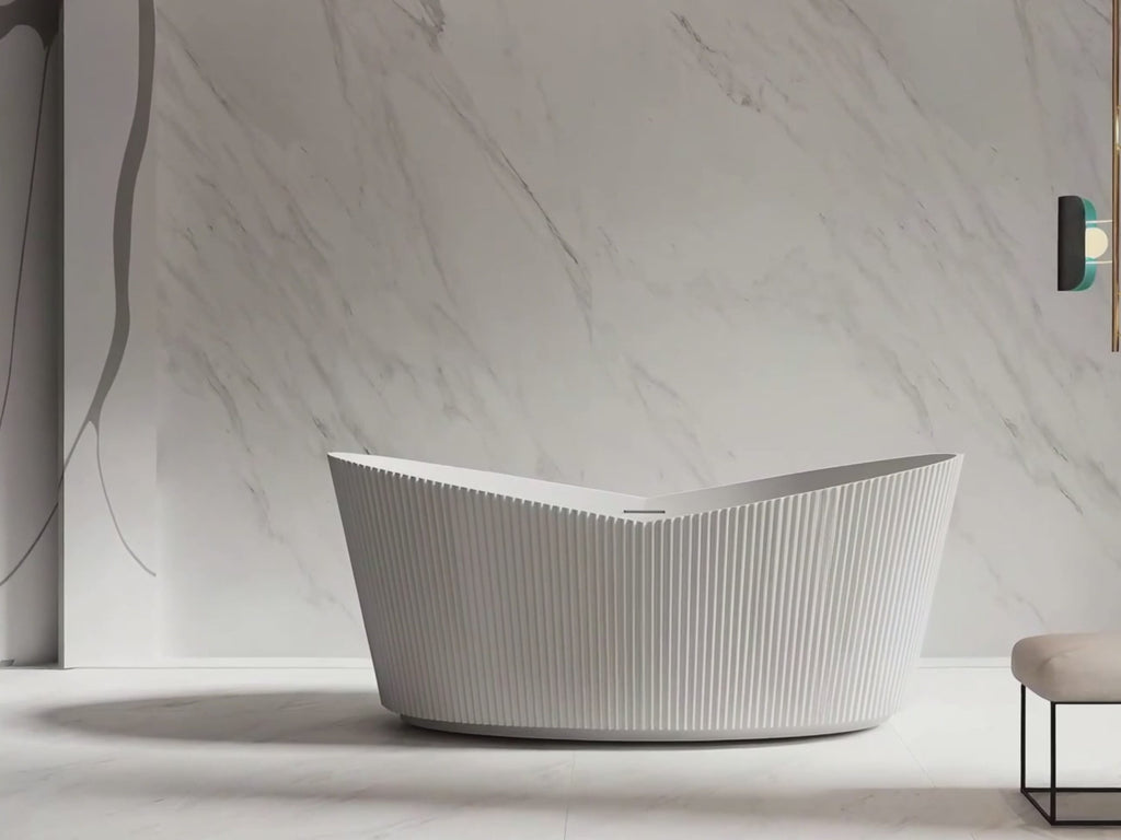 MonBlari TW-7193 Fluted Acrylic Double Slipper Bathtub Fluted Design 1700mm