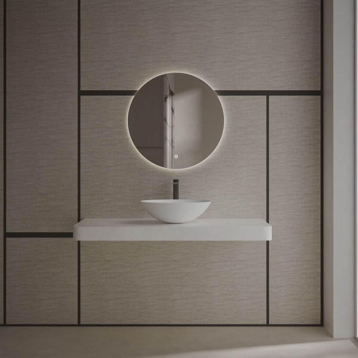 MonBlari XA-A72 White Solid Surface Countertop Basin 500mm