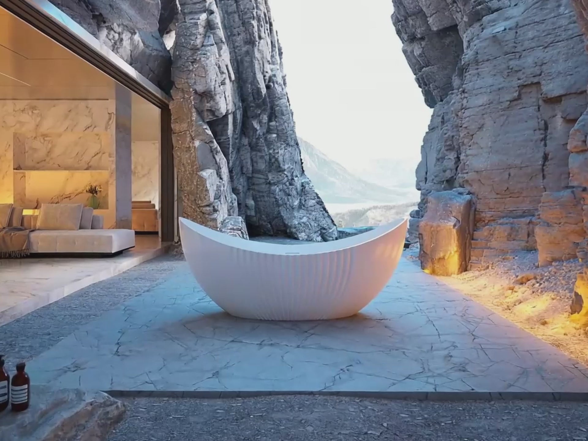 MonBlari XY-5008 White Acrylic Double Slipper Bathtub 1800mm