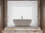 MonBlari MY-66611 White Fluted Acrylic Freestanding Bathtub 1500mm - 1700mm